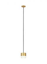 Visual Comfort & Co. Modern Collection 700TRSPAGBL1PNB-LED930 - Modern Gable dimmable LED Port Alone Ceiling Pendant Light in a Natural Brass/Gold Colored finish