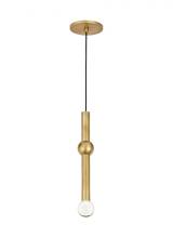Visual Comfort & Co. Modern Collection 700TRSPGYD1RNB-LED930 - Modern Guyed dimmable LED 1-light Ceiling Pendant in a Natural Brass/Gold Colored finish