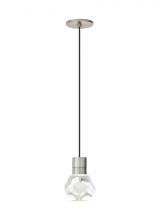 Visual Comfort & Co. Modern Collection 700TDKIRAP1BS-LED930 - Modern Kira dimmable LED Ceiling Pendant Light in a Satin Nickel/Silver Colored finish
