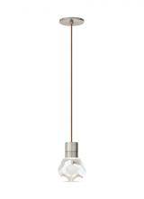 Visual Comfort & Co. Modern Collection 700TDKIRAP1PS-LED930 - Modern Kira dimmable LED Ceiling Pendant Light in a Satin Nickel/Silver Colored finish