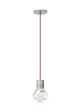Visual Comfort & Co. Modern Collection 700TDKIRAP1RS-LED922 - Modern Kira dimmable LED Ceiling Pendant Light in a Satin Nickel/Silver Colored finish