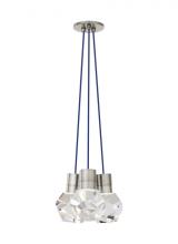 Visual Comfort & Co. Modern Collection 700TDKIRAP3US-LEDWD - Modern Kira dimmable LED Ceiling Pendant Light in a Satin Nickel/Silver Colored finish