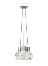 Visual Comfort & Co. Modern Collection 700TDKIRAP3YS-LED922 - Modern Kira dimmable LED Ceiling Pendant Light in a Satin Nickel/Silver Colored finish