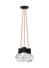 Visual Comfort & Co. Modern Collection 700TDKIRAP3OB-LED930 - Modern Kira dimmable LED Ceiling Pendant Light in a Black finish