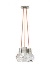 Visual Comfort & Co. Modern Collection 700TDKIRAP3PS-LEDWD - Modern Kira dimmable LED Ceiling Pendant Light in a Satin Nickel/Silver Colored finish