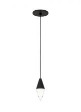 Visual Comfort & Co. Modern Collection 700TRSPTRT1RB-LED930 - Modern Turret dimmable LED 1-light Ceiling Pendant in a Nightshade Black finish