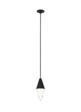 Visual Comfort & Co. Modern Collection 700TRSPATRT1PB-LED930 - Modern Turret dimmable LED Port Alone Ceiling Pendant Light in a Nightshade Black finish