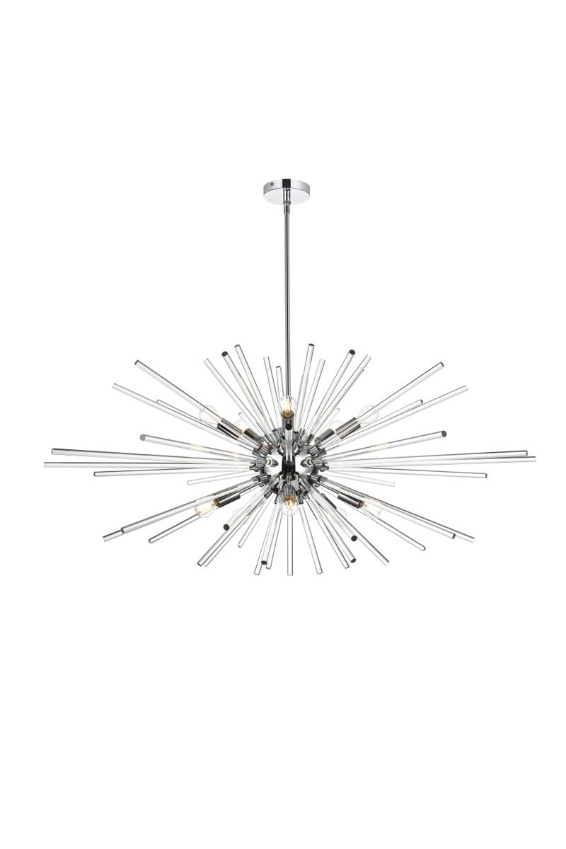 Sienna 46 Inch Crystal Rod Pendant in Chrome