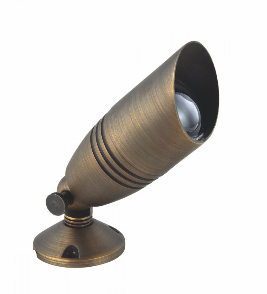 Spot Light D3in H8.5in Antique Brass Includes Stake Mr16 Halogen 20w(Light Source Not Included)