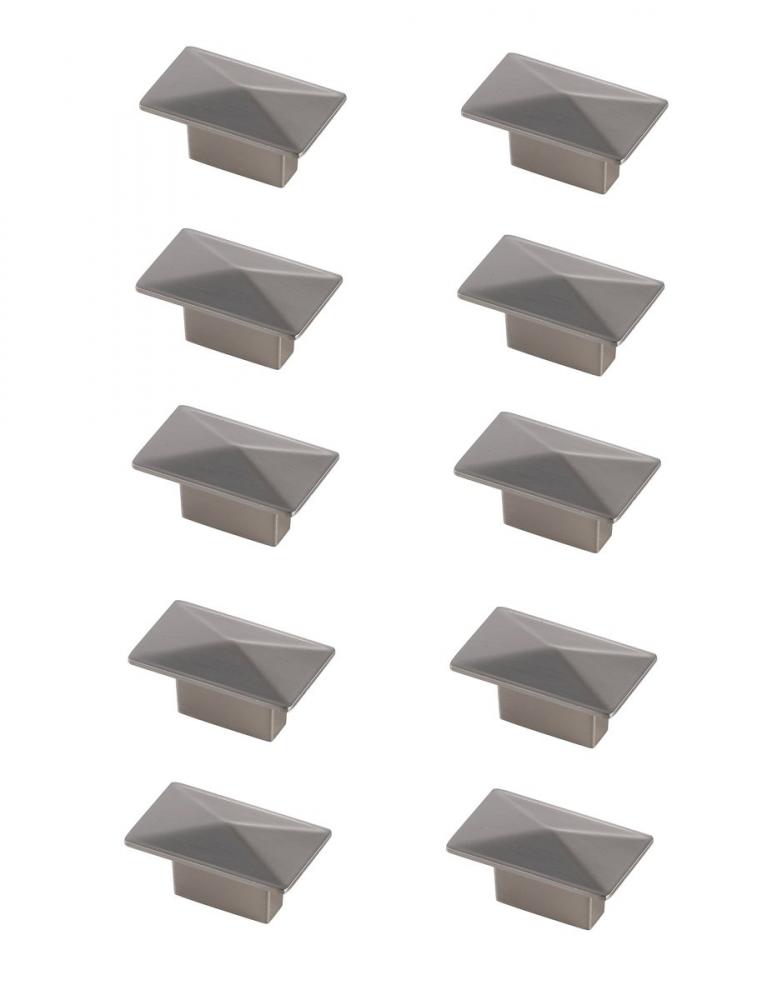 Perry 2" Brushed Nickel Rectangle Knob Multipack (Set of 10)