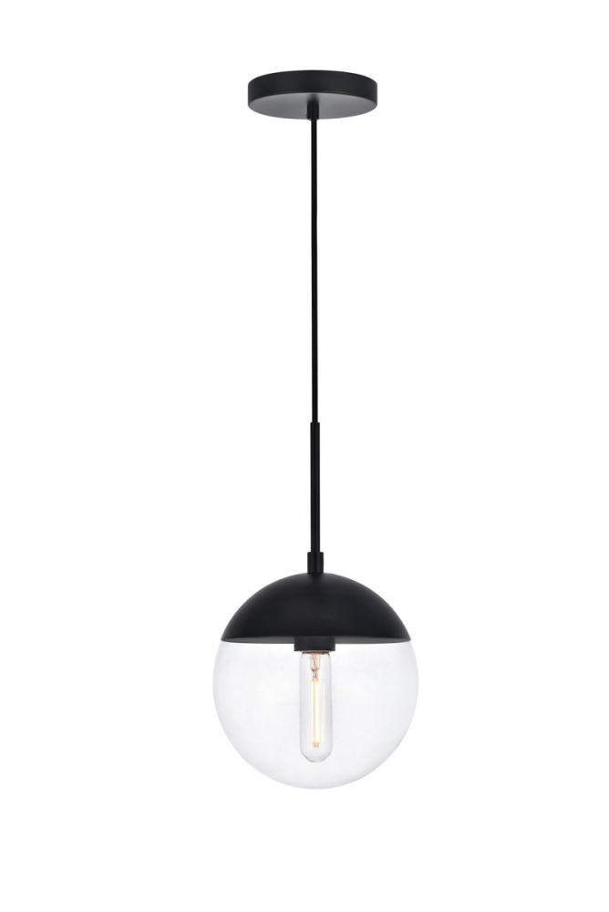 Eclipse 1 Light Black Pendant with Clear Glass