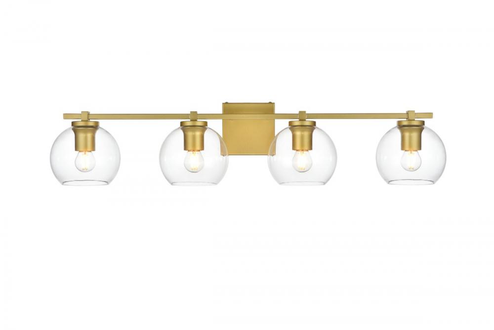 Juelz 4 Light Brass and Clear Bath Sconce