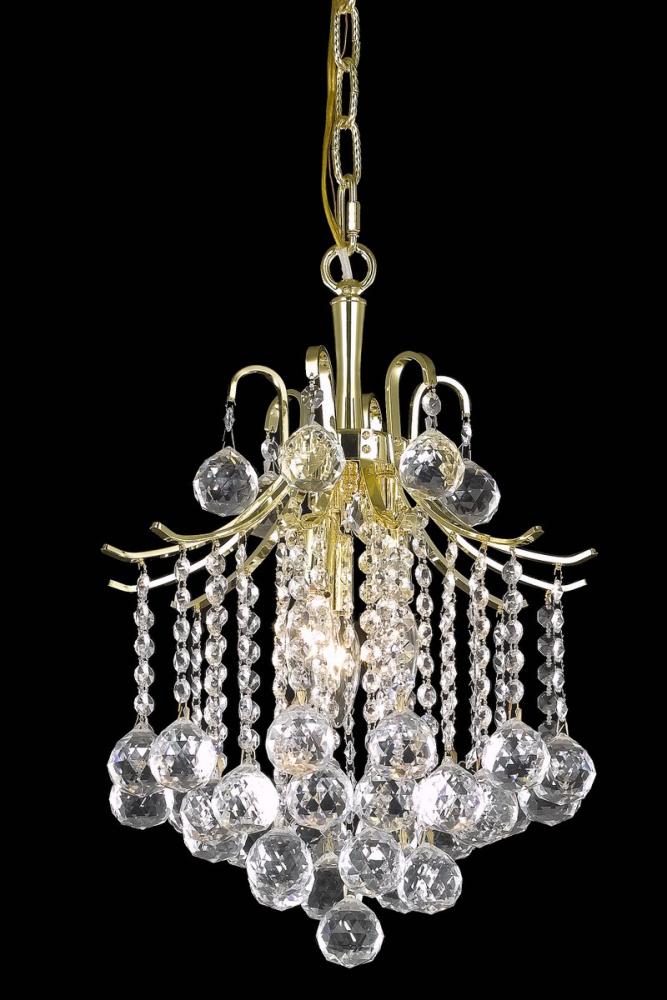 Amelia Collection Pendant D12in H15in Lt:3 Gold Finish