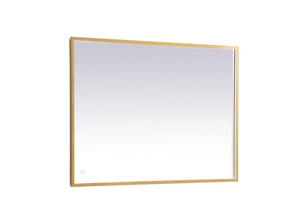 Pier 30x30 Inch LED Mirror with Adjustable Color Temperature 3000k/4200k/6400k in Brass