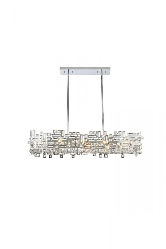 Picasso 8 Light Chrome Pendant Clear Royal Cut Crystal
