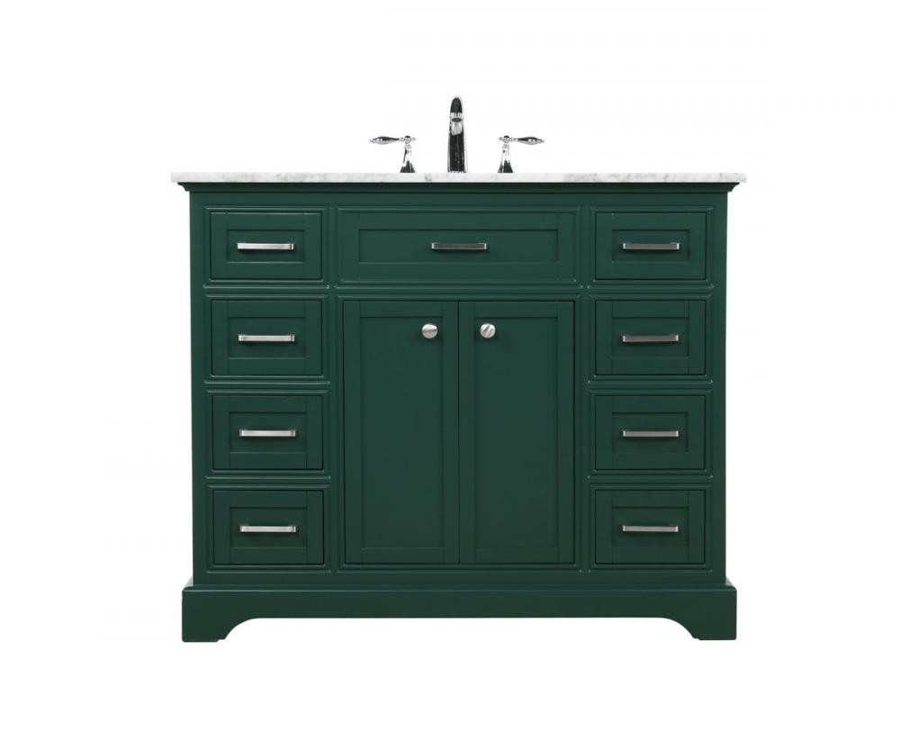 42 Inch Single Bathroom Vanity in Green