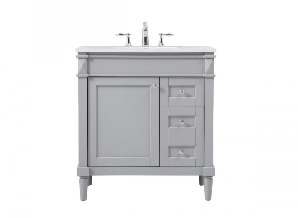 32 Inch Single Bathroom Vanity in Grey