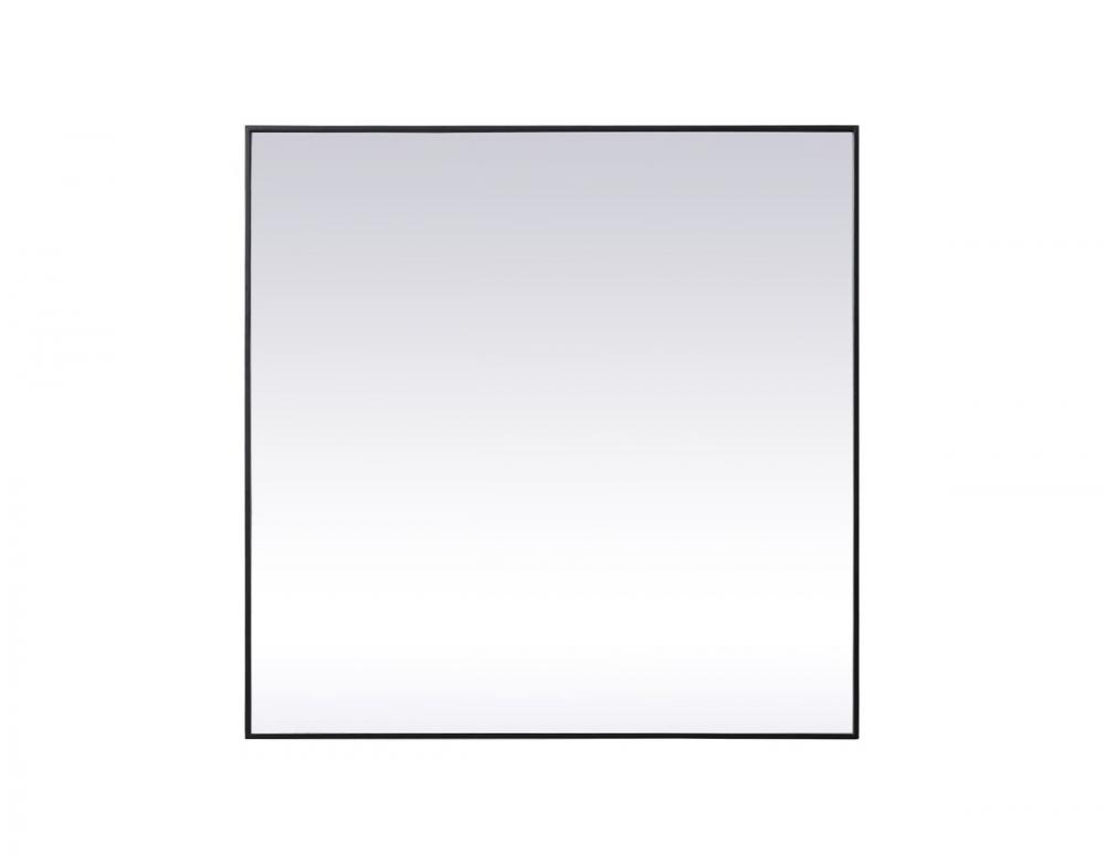 Metal Frame Square Mirror 48 Inch in Black