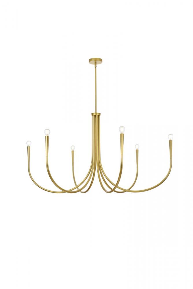 Layne 50 Inch Chandelier in Brass