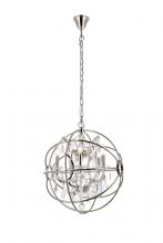 Elegant 1130D20PN/RC - Geneva 5 Light Polished Nickel Pendant Clear Royal Cut Crystal