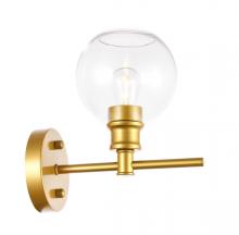 Elegant LD2310BR - Collier 1 Light Brass and Clear Glass Wall Sconce