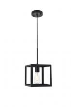 Elegant LD4063D8BK - Resolute 1 Light Black Pendant