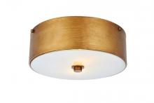 Elegant LD6022 - Hazen 2 Light 12 Inch Vintage Gold Flush Mount