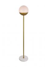 Elegant LD6150BR - Eclipse 1 Light Brass Floor Lamp with Frosted White Glass