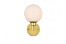 Elegant LD7317W6BRA - Cordelia 1 Light Brass and Frosted White Bath Sconce