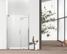 Elegant SD404-4872BNK - Semi-frameless Hinged Shower Door 48x72 Brushed Nickel