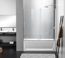 Elegant TD444-6060BNK - Frameless Tub Door 60x60 Brushed Nickel