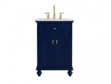 Elegant VF12324BL - 24 Inch Single Bathroom Vanity in Blue