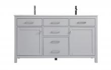 Elegant VF23360DGR - 60 Inch Double Bathroom Vanity in Grey