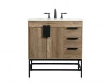 Elegant VF48832NT - 32 Inch Single Bathroom Vanity in Natural Oak