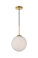 Elegant LD2233BR - Malibu 1 Light Brass Pendant With paper string ball