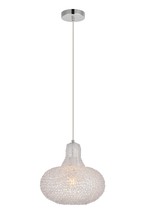 Elegant LDPD2060 - Finola Collection Pendant D11.8 H12.6 Lt:1 Chrome and Clear Finish
