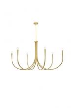 Elegant LD722D55BR - Layne 55 Inch Chandelier in Brass