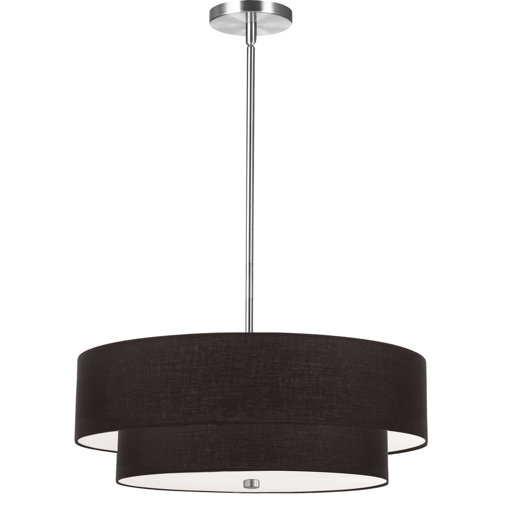 4LT Incand 2 Tier Pendant, PC w/ BK Shade