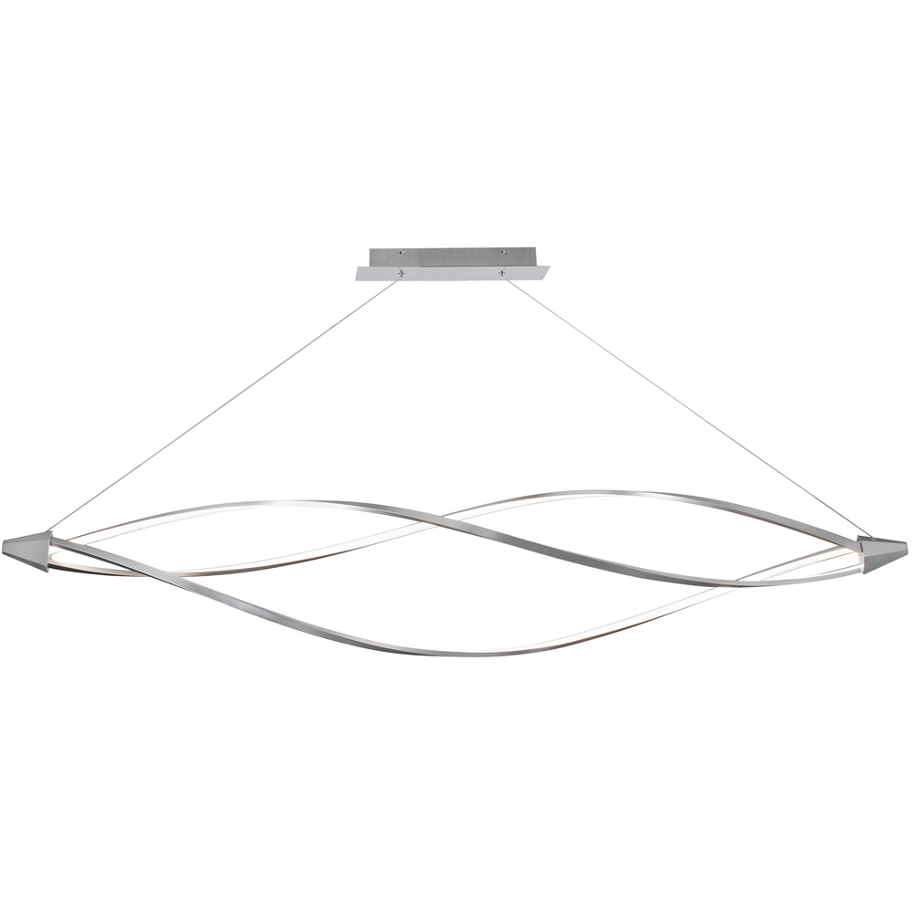 53W Horizontal Pendant, Satin Chrome Finish