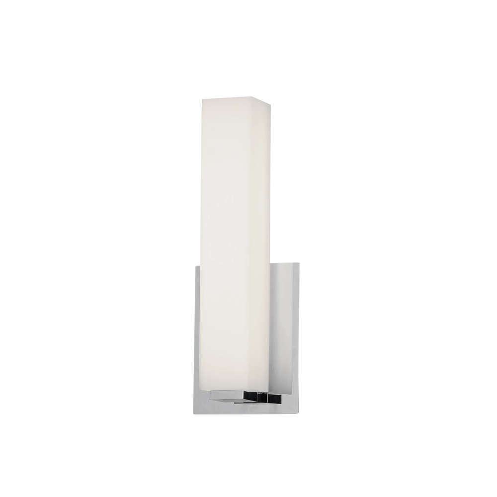 12W Wall Sconce, PC w/ WH Glass