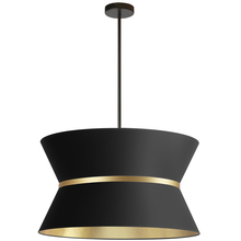 Dainolite CTN-244C-MB-698 - 4LT Incan Chandelier, MB w/ GLD ring, BK/GLD Shade