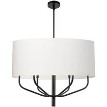 Dainolite ELN-306C-MB-790 - 6LT Incandescent Pendant, MB w/ WH Fabric Shade