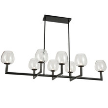 Dainolite NOR-478HC-MB-CLR - 8LT Horiz Chandelier,  MB w/ CLR Glas