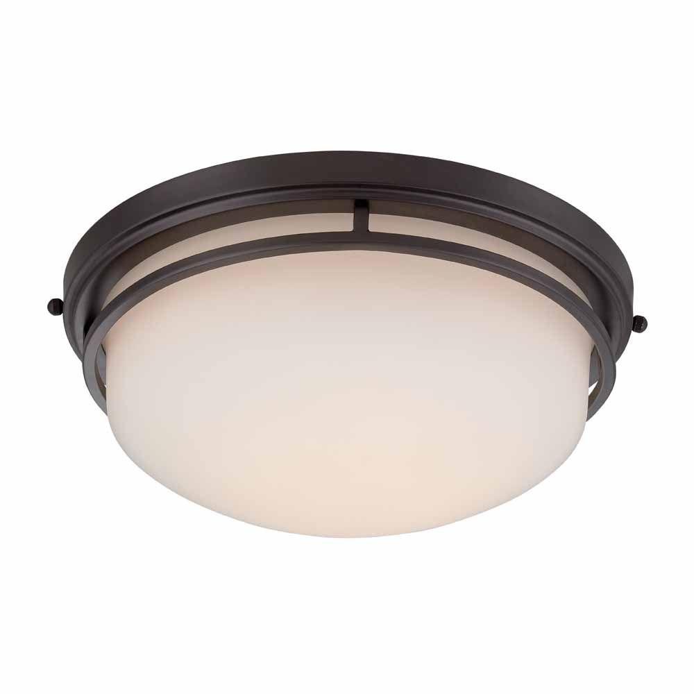 15 in. Oil Rubbed Bronze LED Flushmount with Frosted Glass