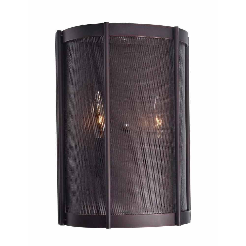 Xena Collection 2-Light Euro Bronze Indoor Wall Sconce