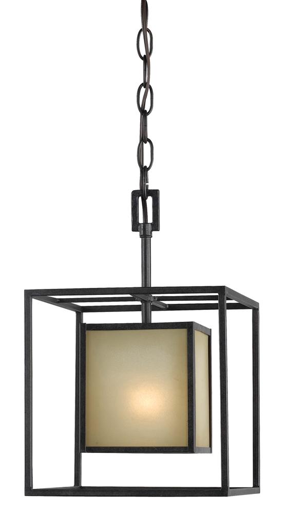 Hilden Collection 1-Light Aged Bronze Hanging Pendant