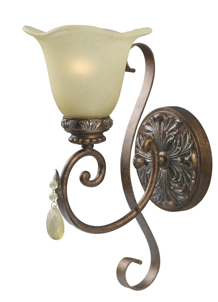 Catania Collection 1-Light Oxide Bronze with Silver Sconce