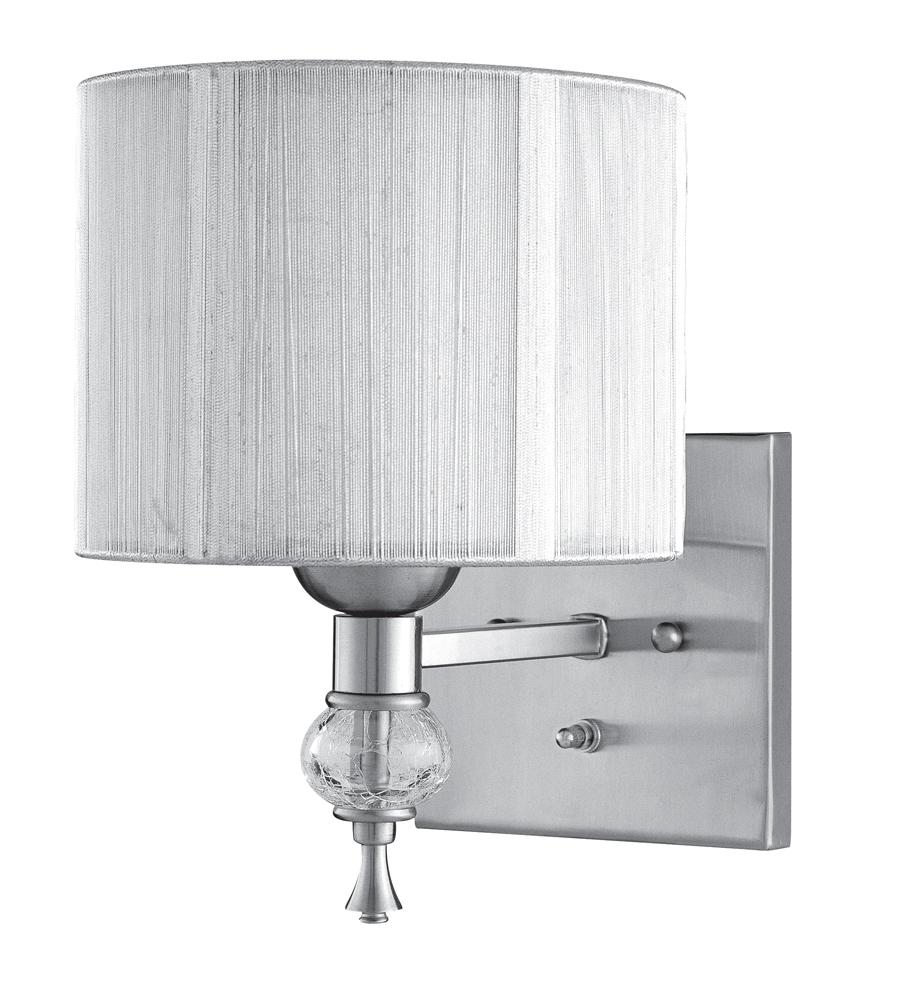 Bayonne Collection 1-Light Brushed Nickel Sconce with Silver Shade