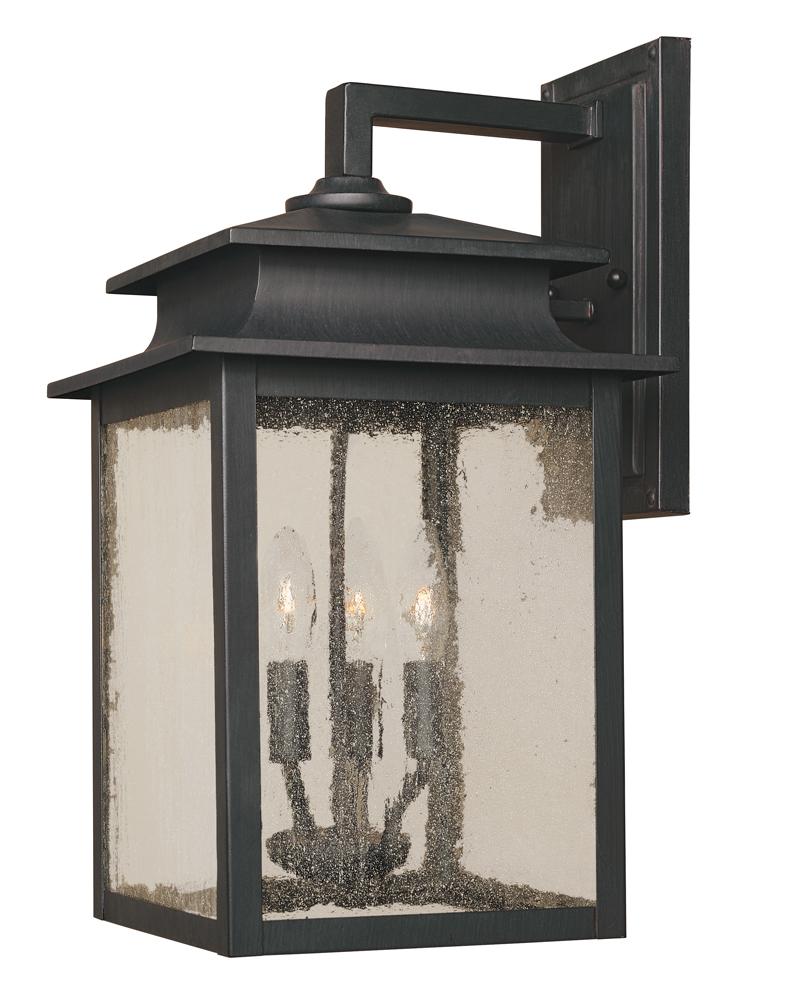 Sutton Collection 3-Light Rust Outdoor Wall Sconce