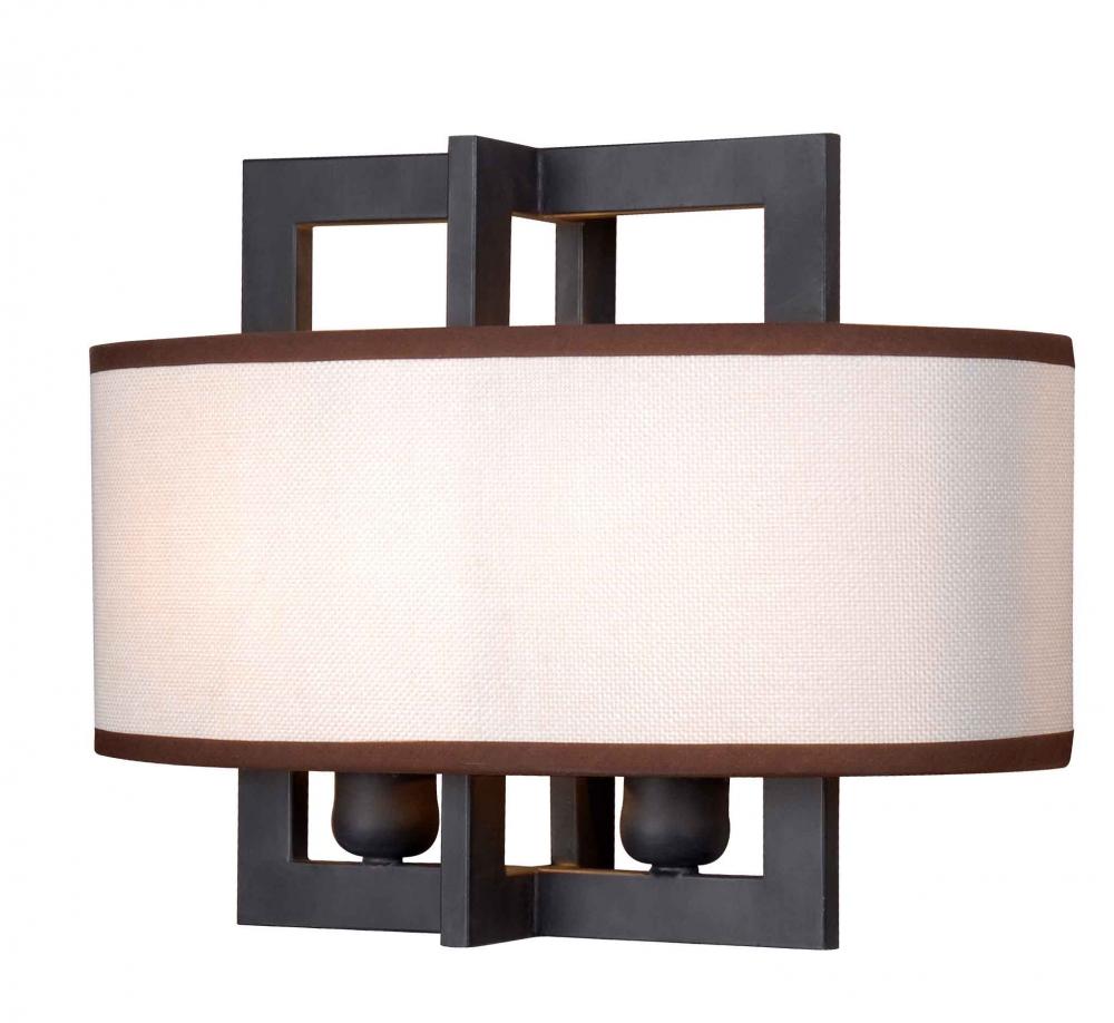 Cathedral 2-Light Rust Sconce with Shade
